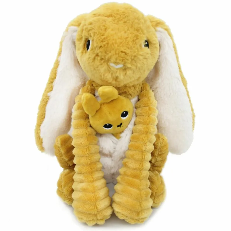 Peluche Toudou maman et bébé Les Ptipotos Moutarde (25 cm)