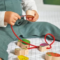 Perles à enfiler en bois Ferme potager (11 pièces)