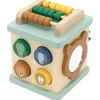 Petit cube d'activité en bois All animals