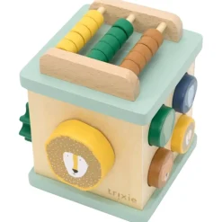 Petit cube d'activité en bois All animals