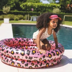 Piscine enfant Léopard rose et doré (100 cm)