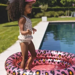 Piscine enfant Léopard rose et doré (100 cm)