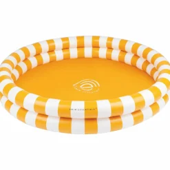 Piscine enfant rayé blanc-jaune (102 cm)