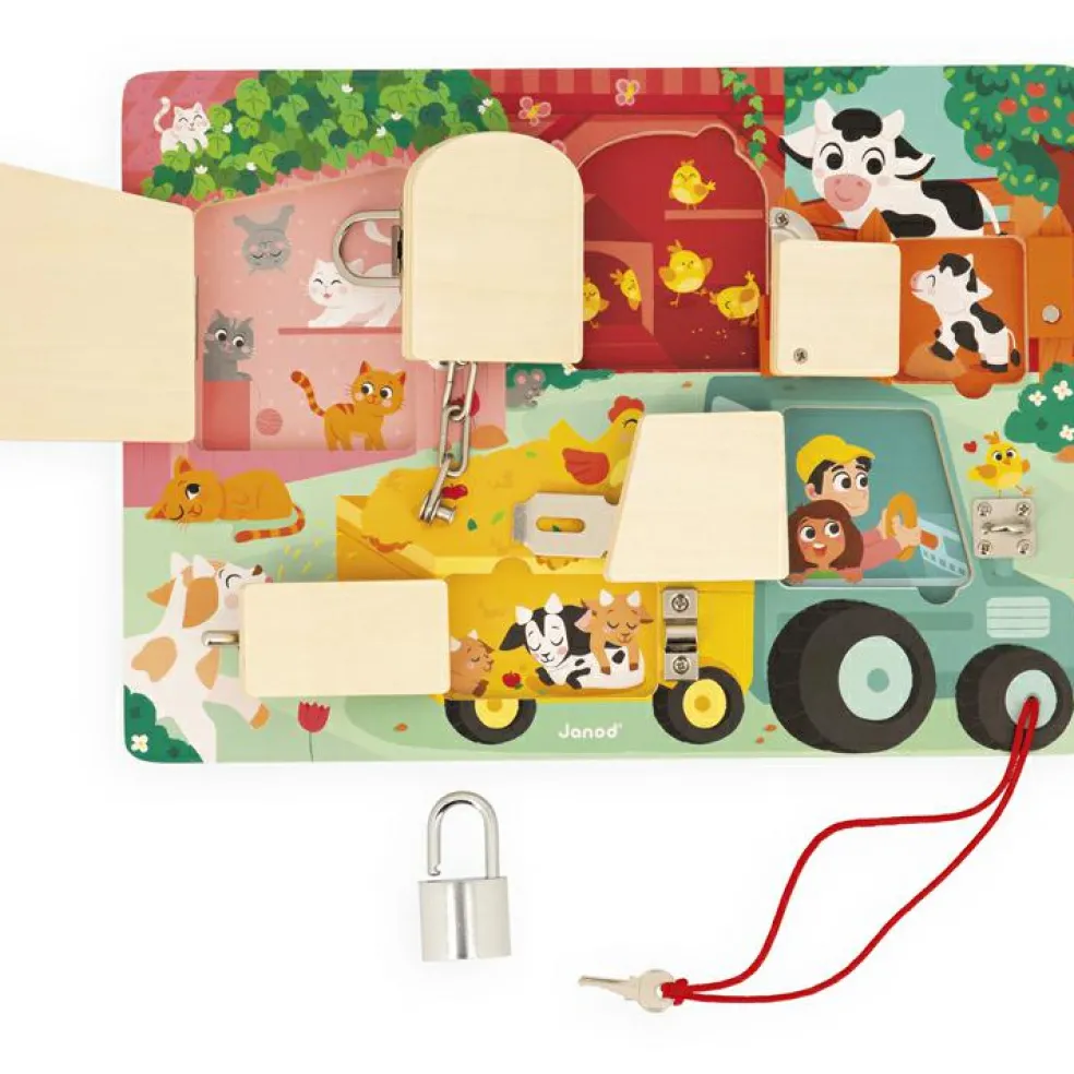 Planche à cadenas en bois La Ferme