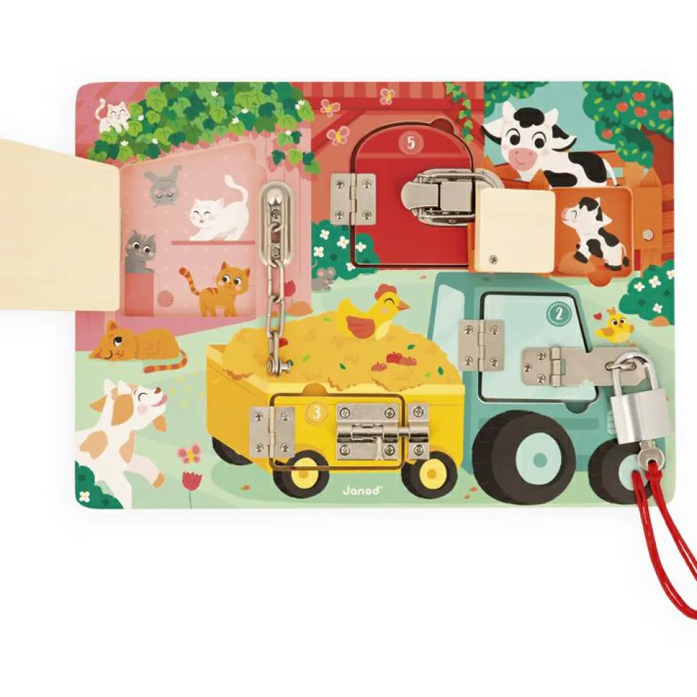 Planche à cadenas en bois La Ferme