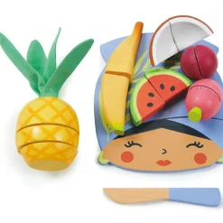 Planche à découper fruits tropicaux en bois