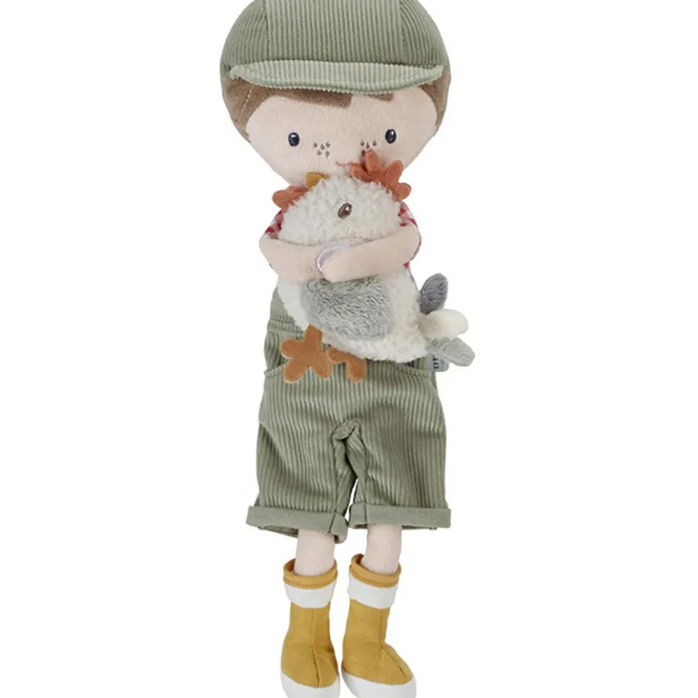 Poupée Jim ferme avec poule (35 cm)