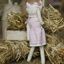 Poupée souple chat Rose (20 cm)