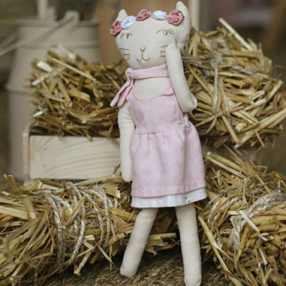 Poupée souple chat Rose (20 cm)