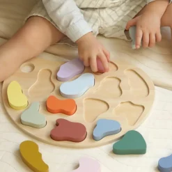 Puzzle à encastrer en bois Couleurs (14 pièces)