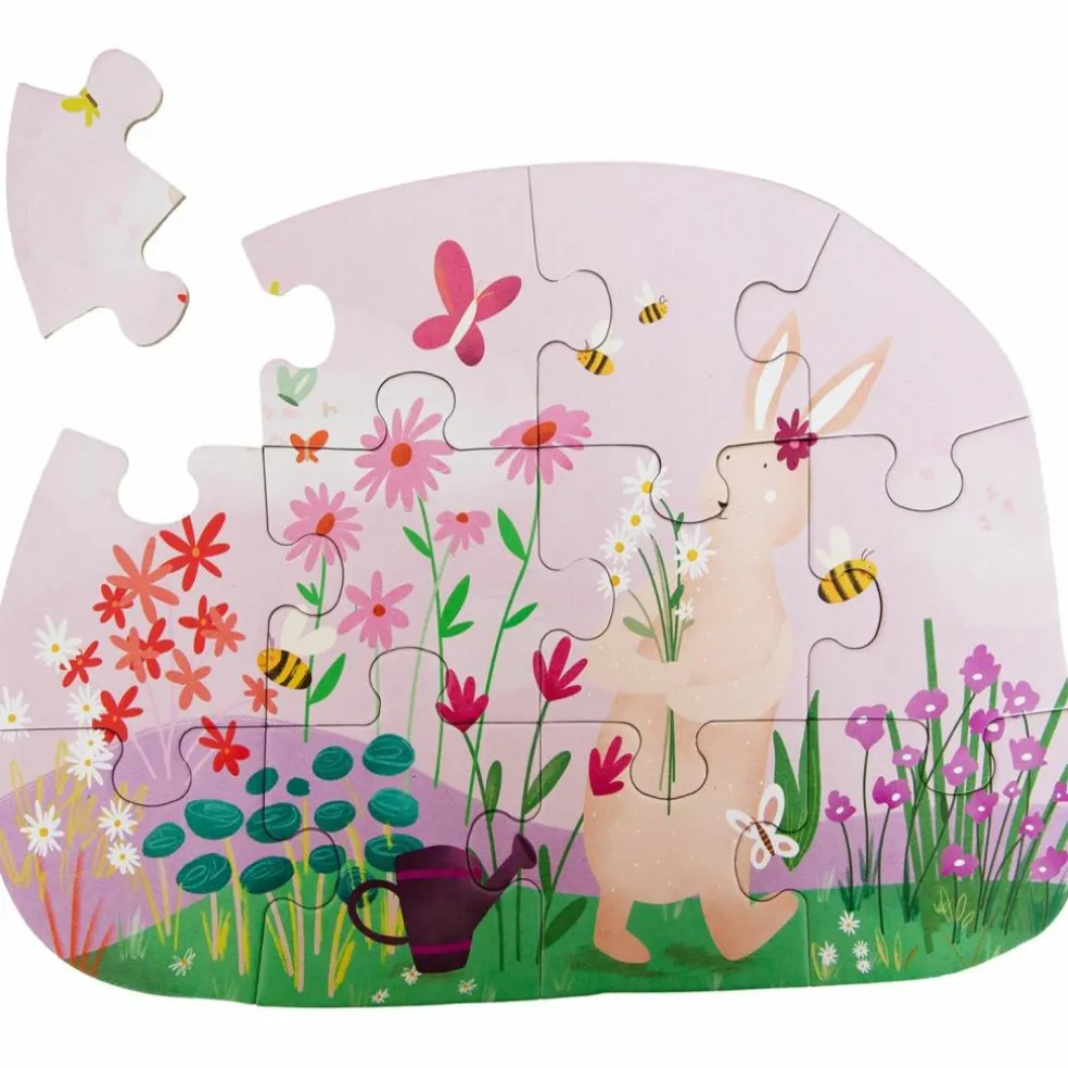 Puzzle à forme les fleurs de Mrs. Rabbit (12 pièces)