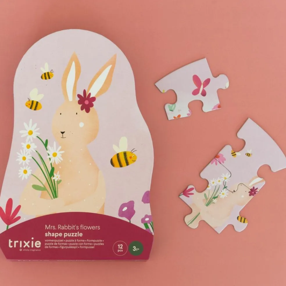 Puzzle à forme les fleurs de Mrs. Rabbit (12 pièces)