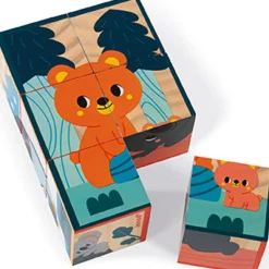 Puzzle cubes en bois Animaux WWF (6 cubes)