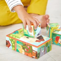 Puzzle cubes en bois Animaux de la Ferme