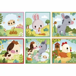Puzzle cubes en bois Animaux de la Ferme