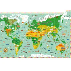 Puzzle d'observation avec livret Tour du monde (200 pièces)