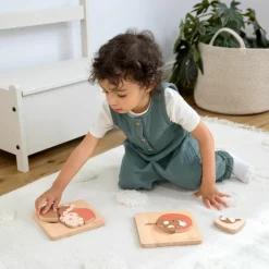 Puzzle en bois 2 pièces Little Mateys Chat-Cochon d'Inde