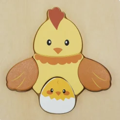 Puzzle en bois Poule (5 pièces)