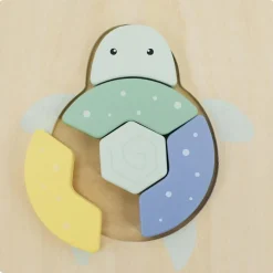 Puzzle en bois Tortue (5 pièces)