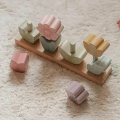 Puzzle fleurs à empiler en bois FSC Fairy Garden