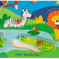 Puzzle sonore animaux en bois Les Toupitis