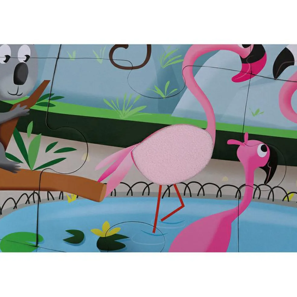 Puzzle tactile Une journée au zoo (20 pièces)