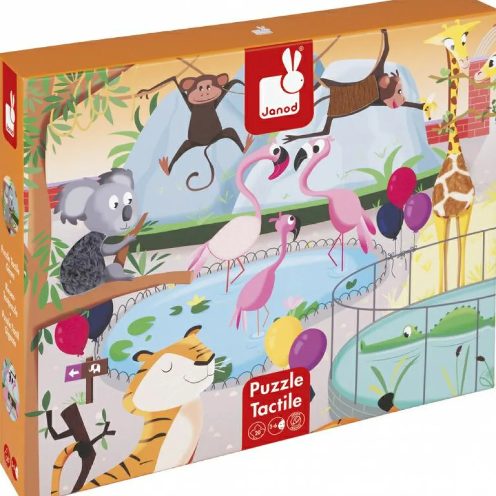 Puzzle tactile Une journée au zoo (20 pièces)