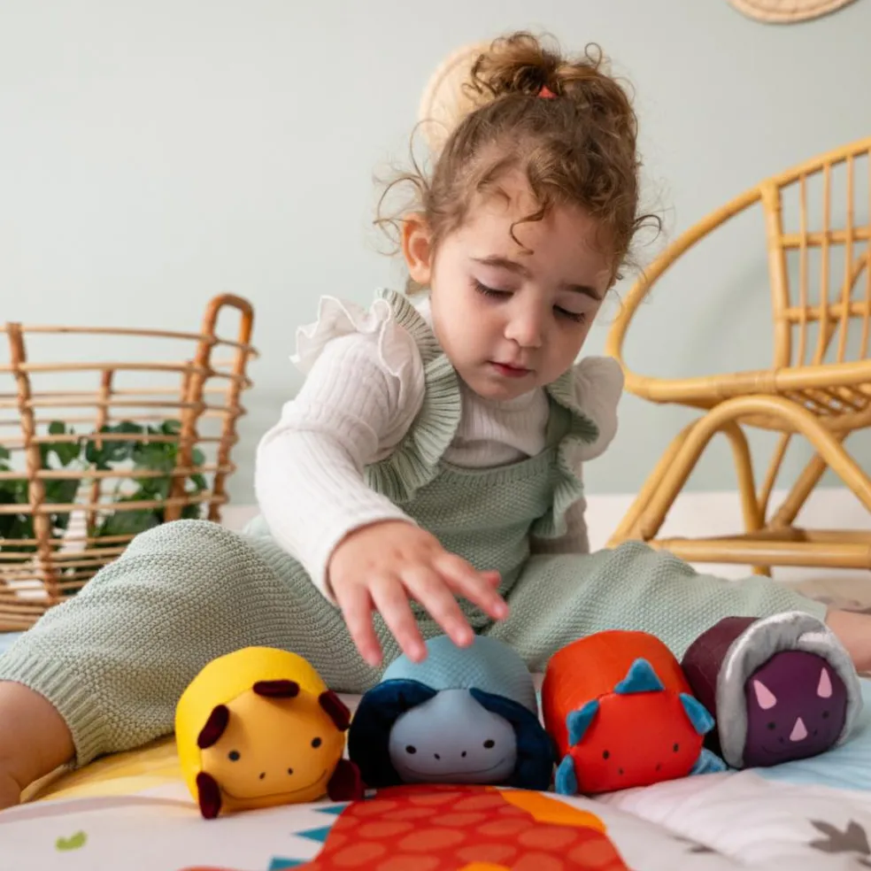 Set de 4 balles doudous Les Doodballs Les Amis Dinos