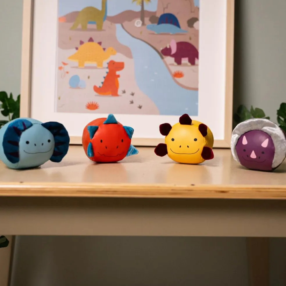 Set de 4 balles doudous Les Doodballs Les Amis Dinos