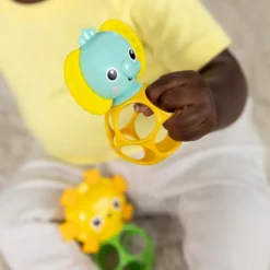 Set de 2 hochets lion et élephant