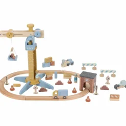 Set grue et chantier de construction en bois