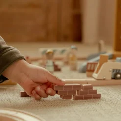 Set grue et chantier de construction en bois