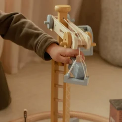 Set grue et chantier de construction en bois