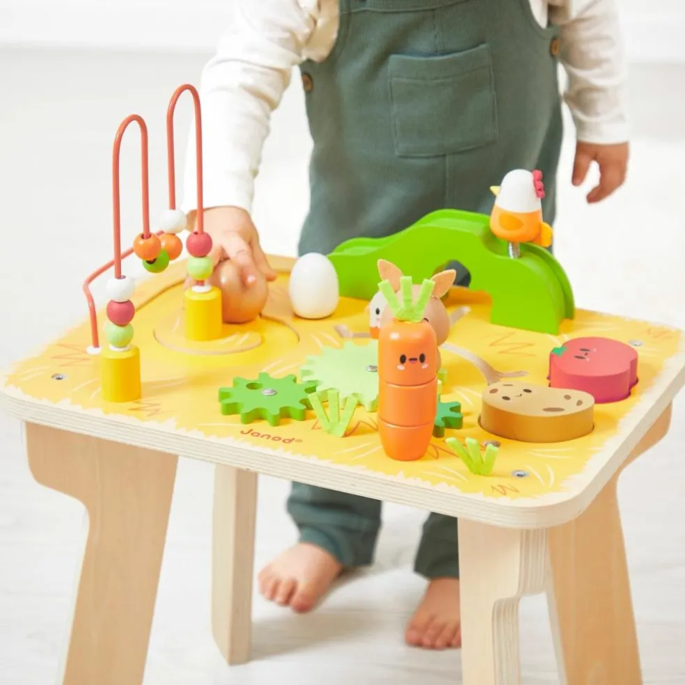 Table d'activités en bois Ferme