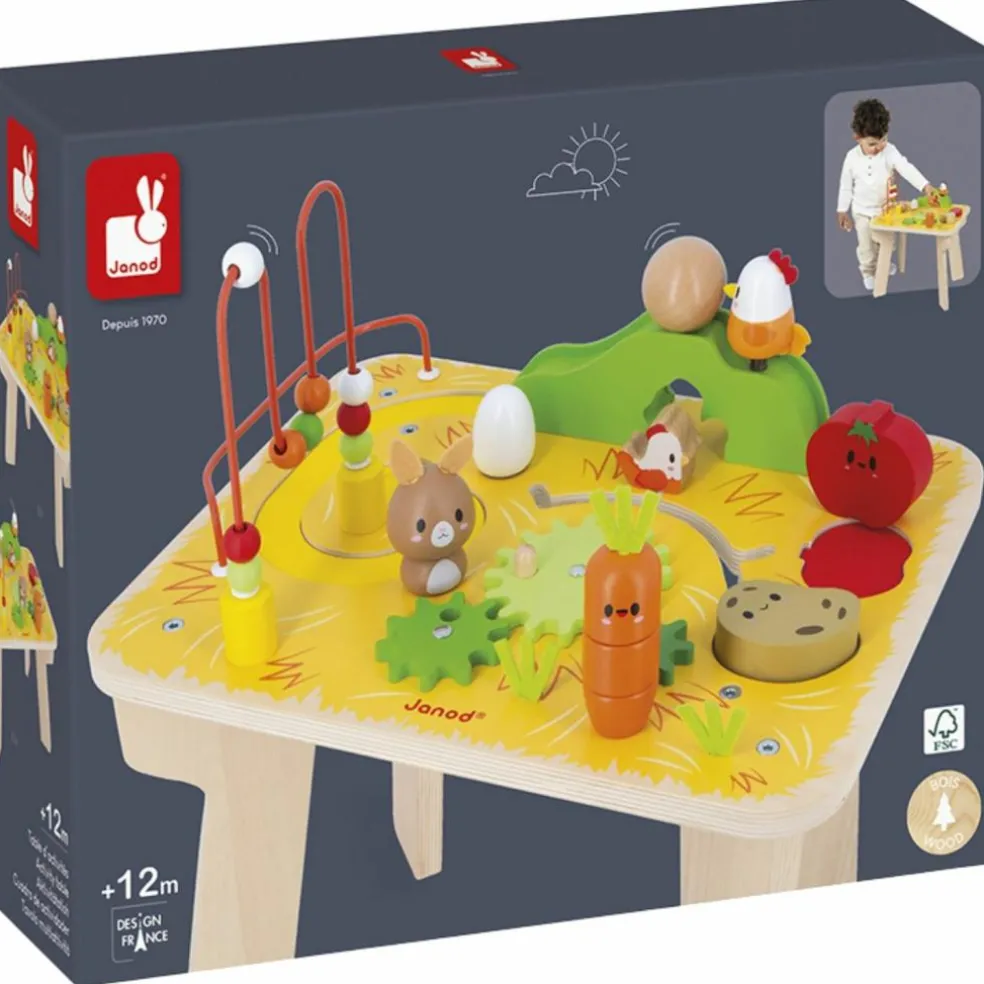 Table d'activités en bois Ferme