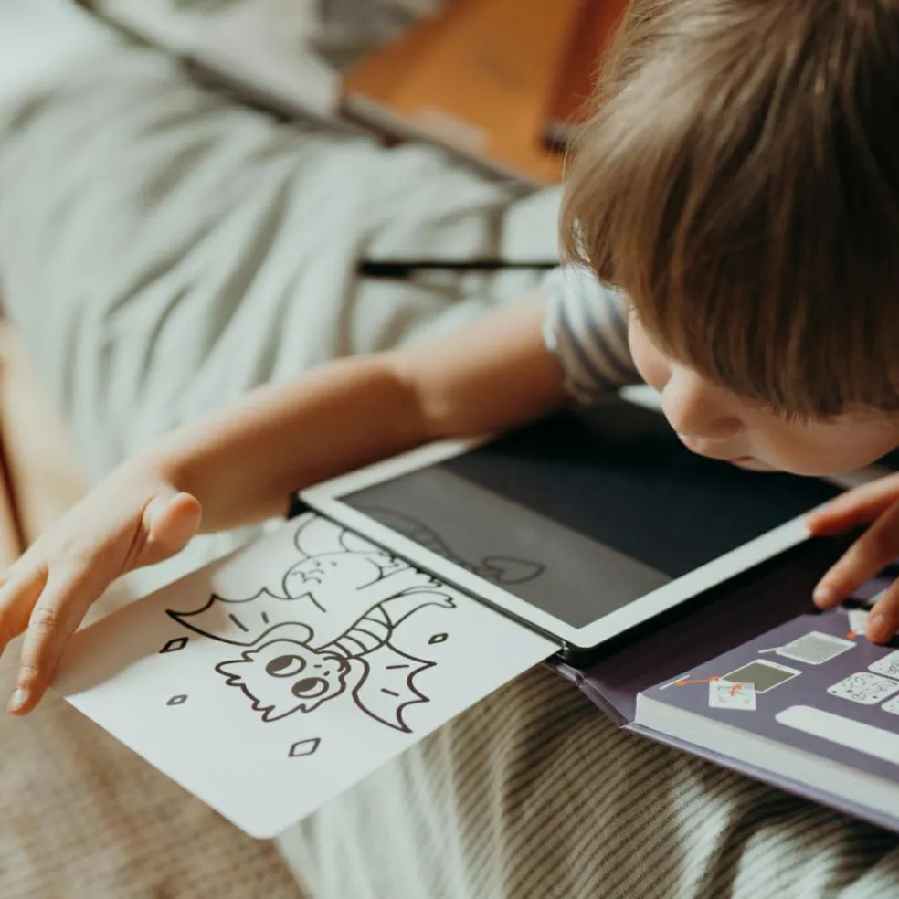 Tablette à dessin KIDYDRAW-MINI Dinosaures rouge