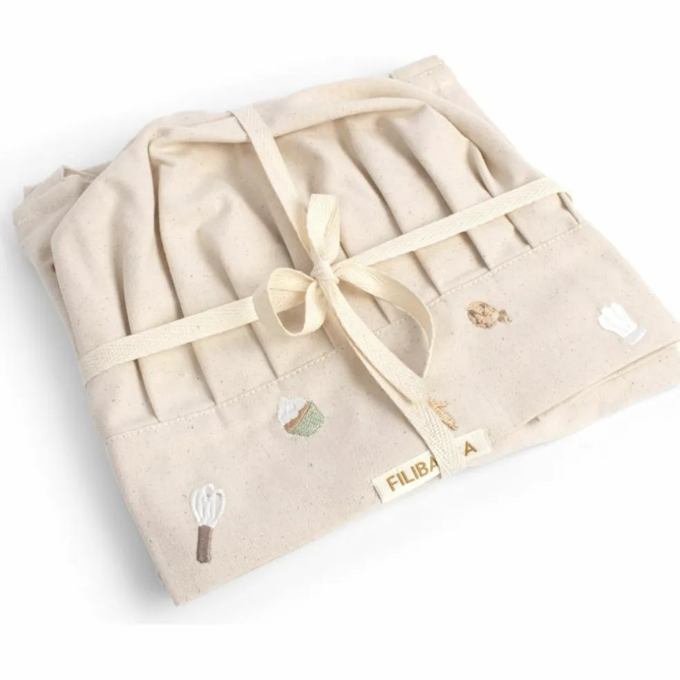 Tablier brodé et toque en coton Wonderful Winter Lièvre