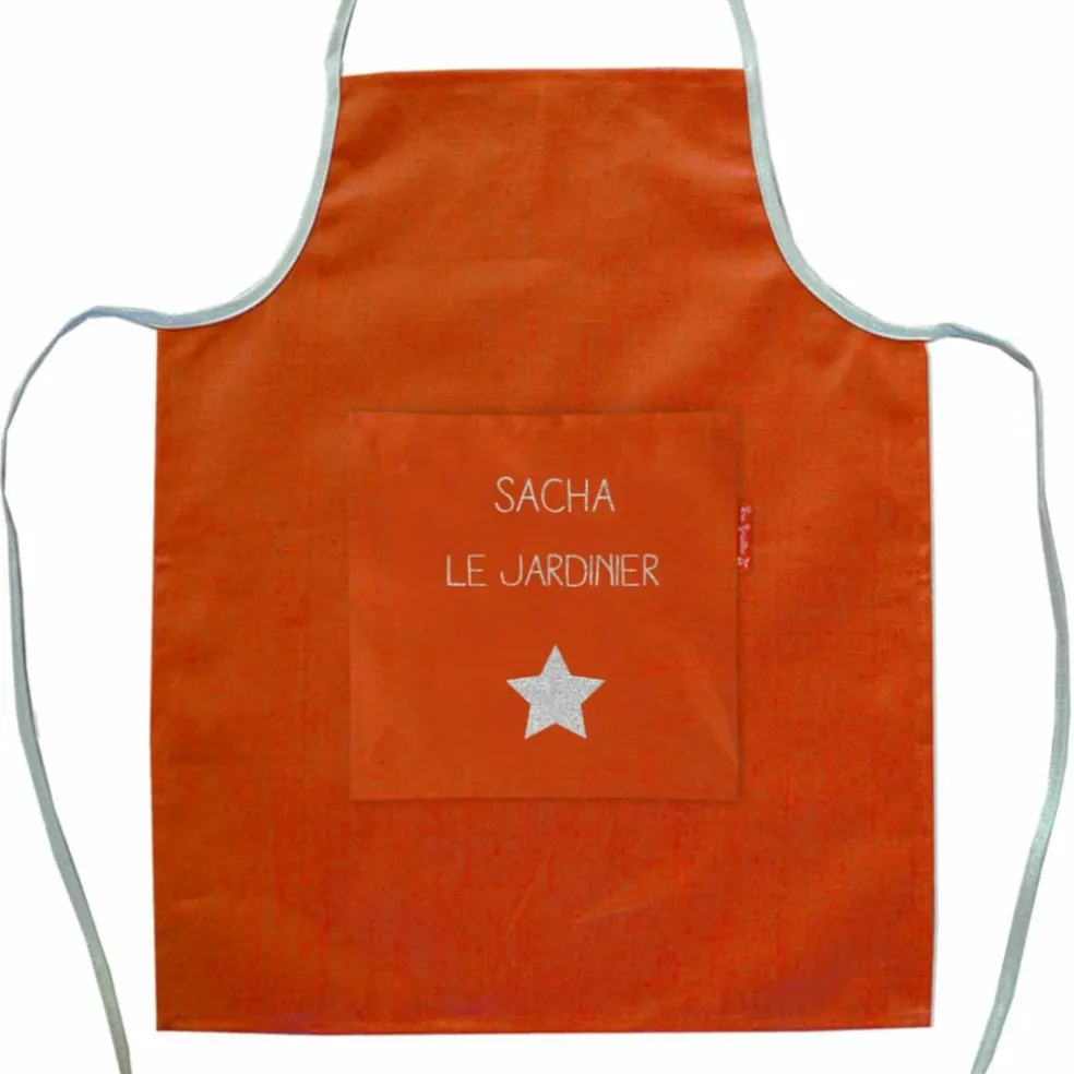 Tablier enfant en lin Terracotta (personnalisable)