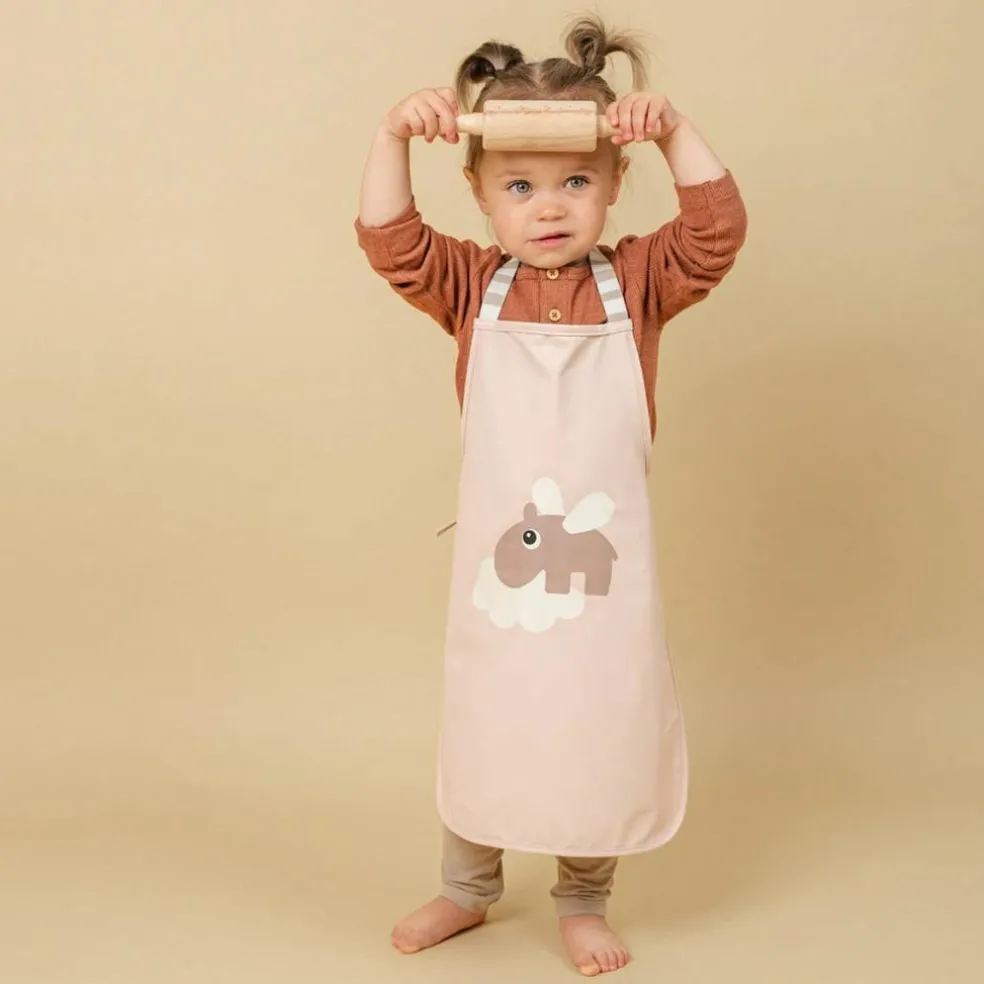 Tablier enfant imperméable Happy clouds rose