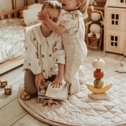 Tapis de jeu 2 en 1 Noomad Organic Soft Stripes Brown