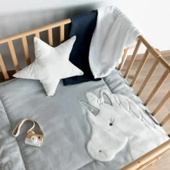 Tapis de jeu Tapidou Ma jolie licorne argent (100 x 100 cm)