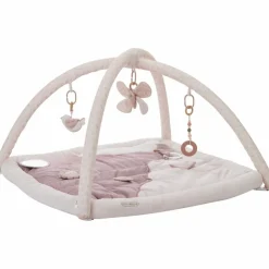 Tapis d'éveil ouatiné soft boa avec arche de jeux rose