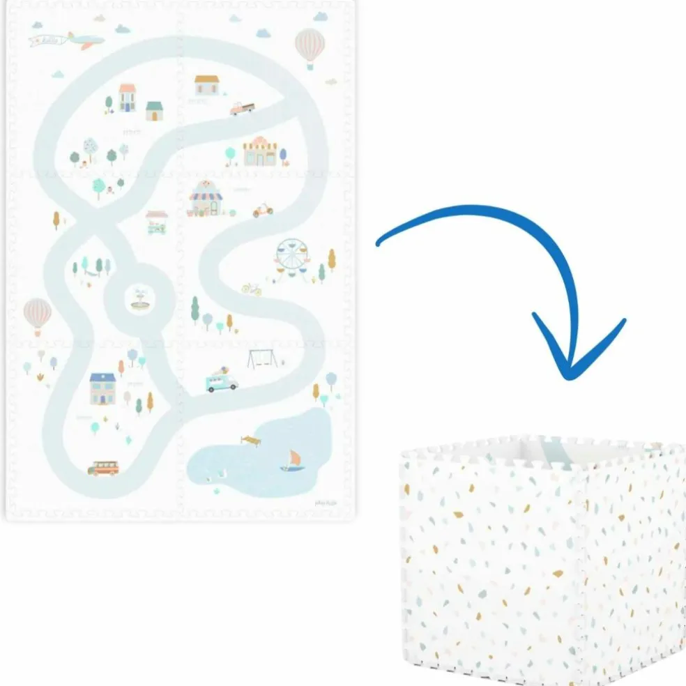 Tapis puzzle 3 en 1 Tiloo Village (120 x 180 cm)