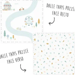 Tapis puzzle 3 en 1 Tiloo Village (120 x 180 cm)