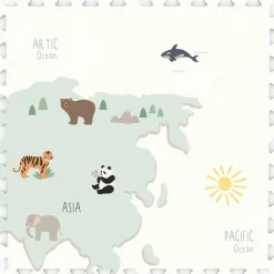 Tapis puzzle 3 en 1 Tiloo Worldmap (120 x 180 cm)