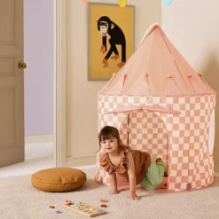 Tente de jeu Abricot à carreaux