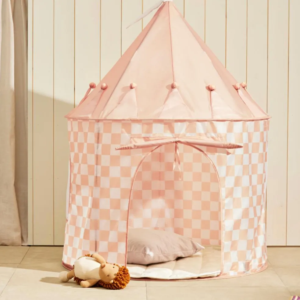 Tente de jeu Abricot à carreaux