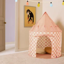 Tente de jeu Abricot à carreaux