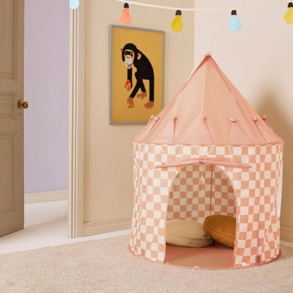 Tente de jeu Abricot à carreaux