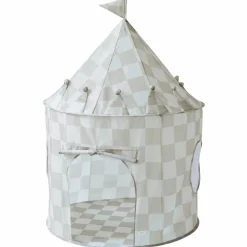 Tente de jeu en tissu recyclé Damier beige